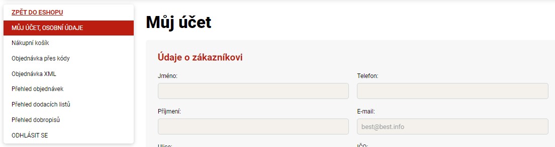 můj účet