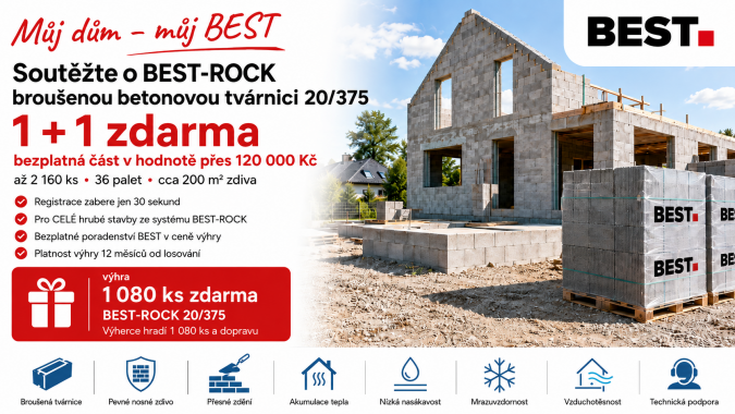 Vyhrajte tvárnice BEST-ROCK 20/375 v režimu 1 + 1 zdarma na celý dům